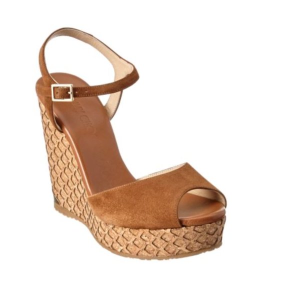 COPY - Jimmy Choo Perla 120 Suede Wedge Sandal - Picture 1 of 8
